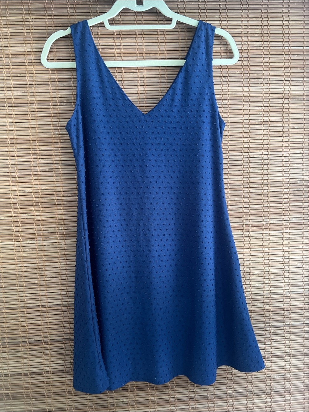 TRIXX Navy Blue Swiss Dot Sleeveless Fit & Flare Dress Size Small